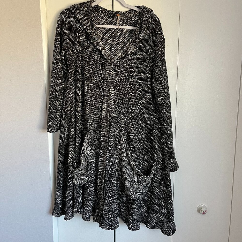 Free People button down hooded sweater dress